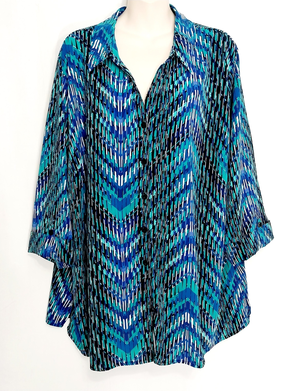 🔵BOGO FREE🔵 Catherines Top Button Down 3/4 Cuffed Sleeves Sz 2X